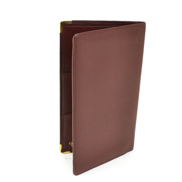 CARTIER: Burgundy Leather Double C Logo Wallet nz - Picture 3 of 8